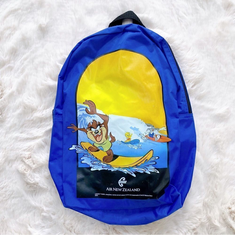 Vintage Air New Zealand x loony toons Kids Backpack blue travel bag